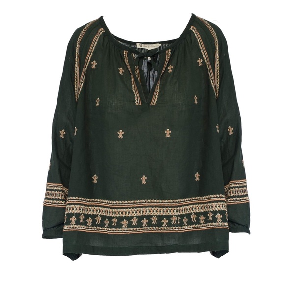 House Of Harlow 1960 Boho Long sleeve top in Green - Picture 2 of 4